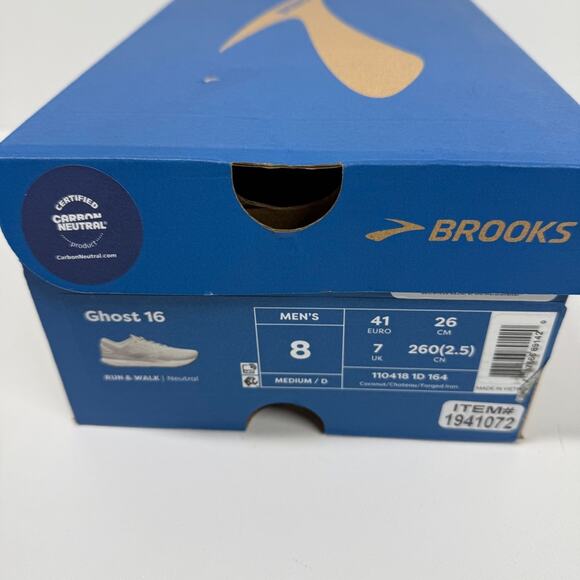 NIB • Men’s Brooks Ghost 16 Running Shoe Size: 8 - Picture 7 of 7